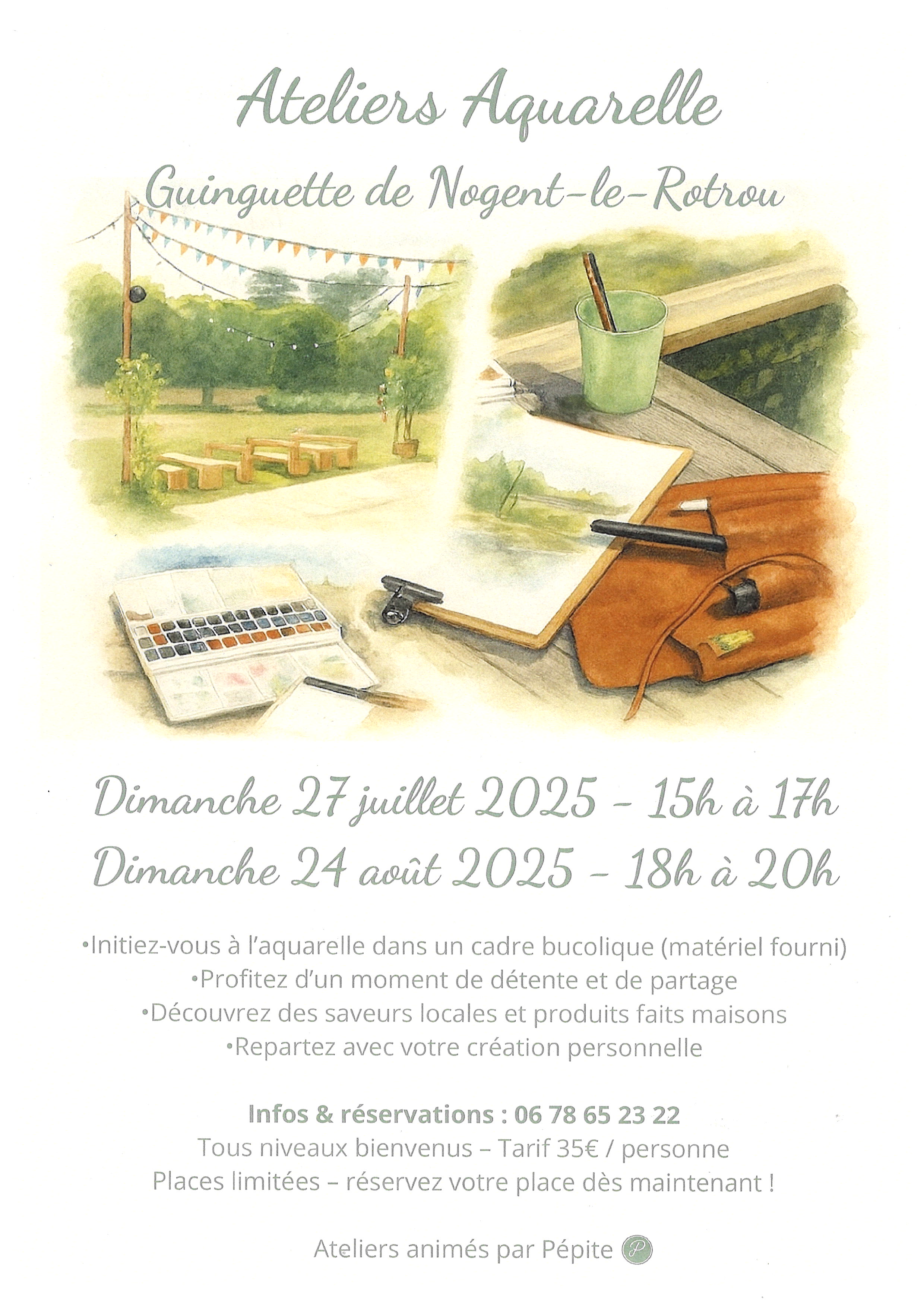 la CdC du Perche : Atelier Aquarelle - La Guinguette de Nogent le Rotrou