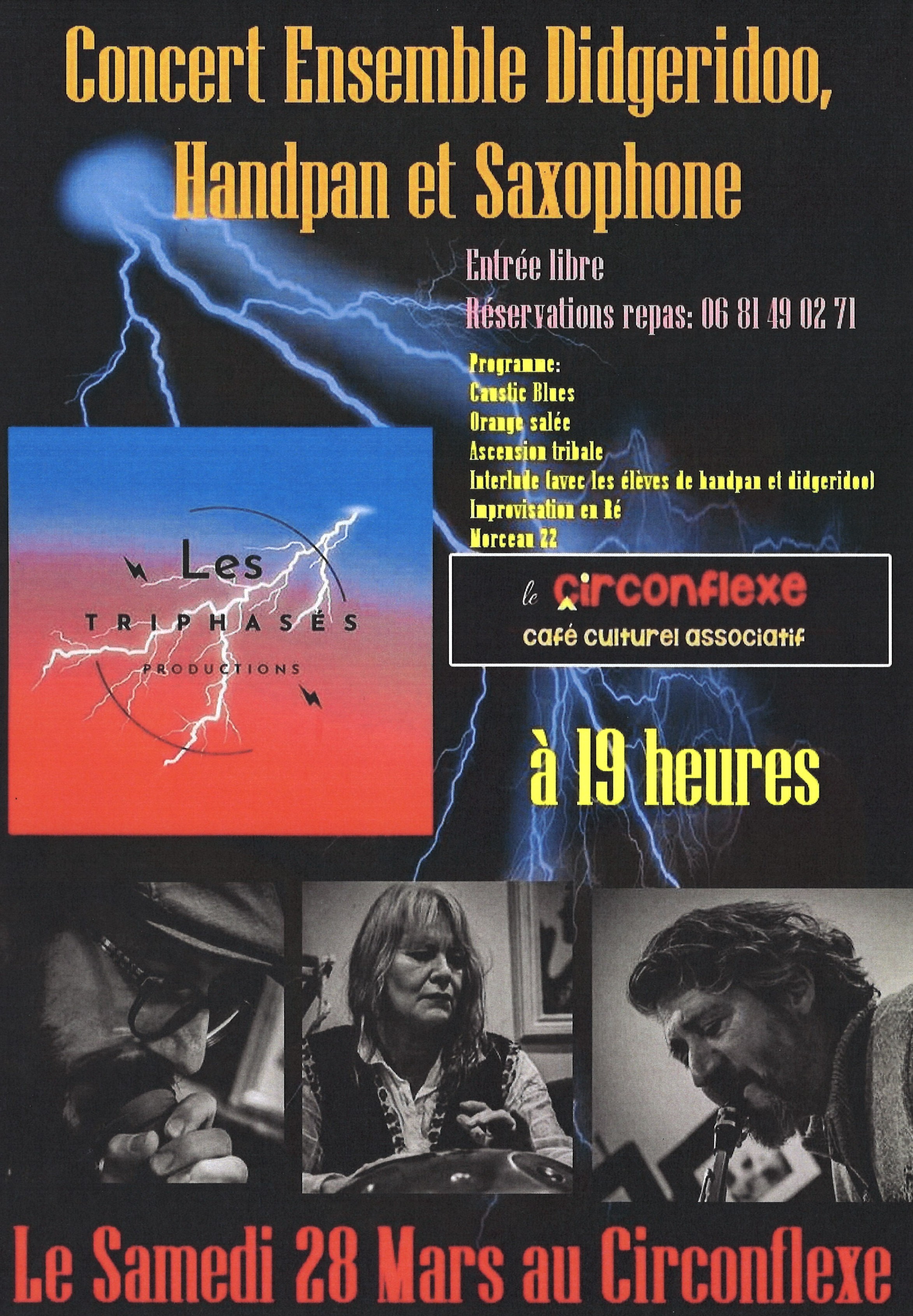 la CdC du Perche : Concert Ensemble Didgeridoo, Handpan et Saxophone au Circonflexe
