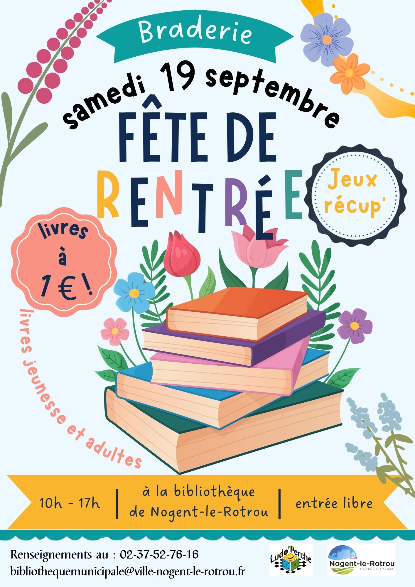 la CdC du Perche : Fête de la rentrée 2026 - Braderie de livres