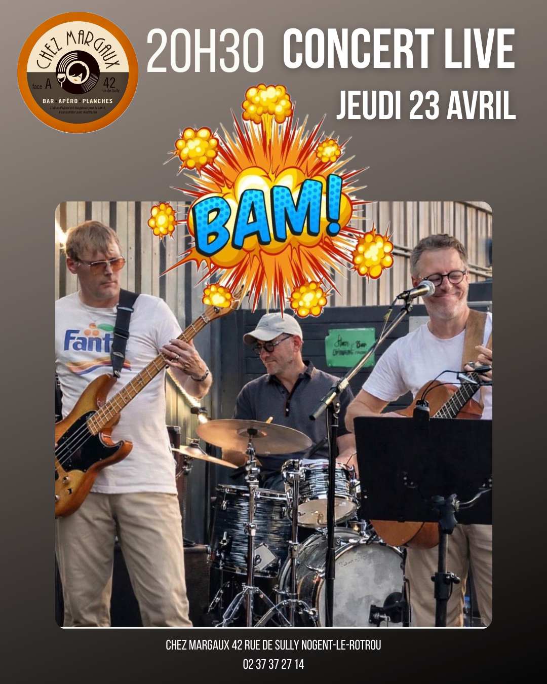 la CdC du Perche : Soirée concert chez Margaux avec BAM