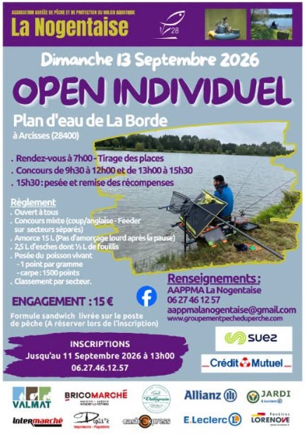 la CdC du Perche : Concours de pêche - Open Individuel