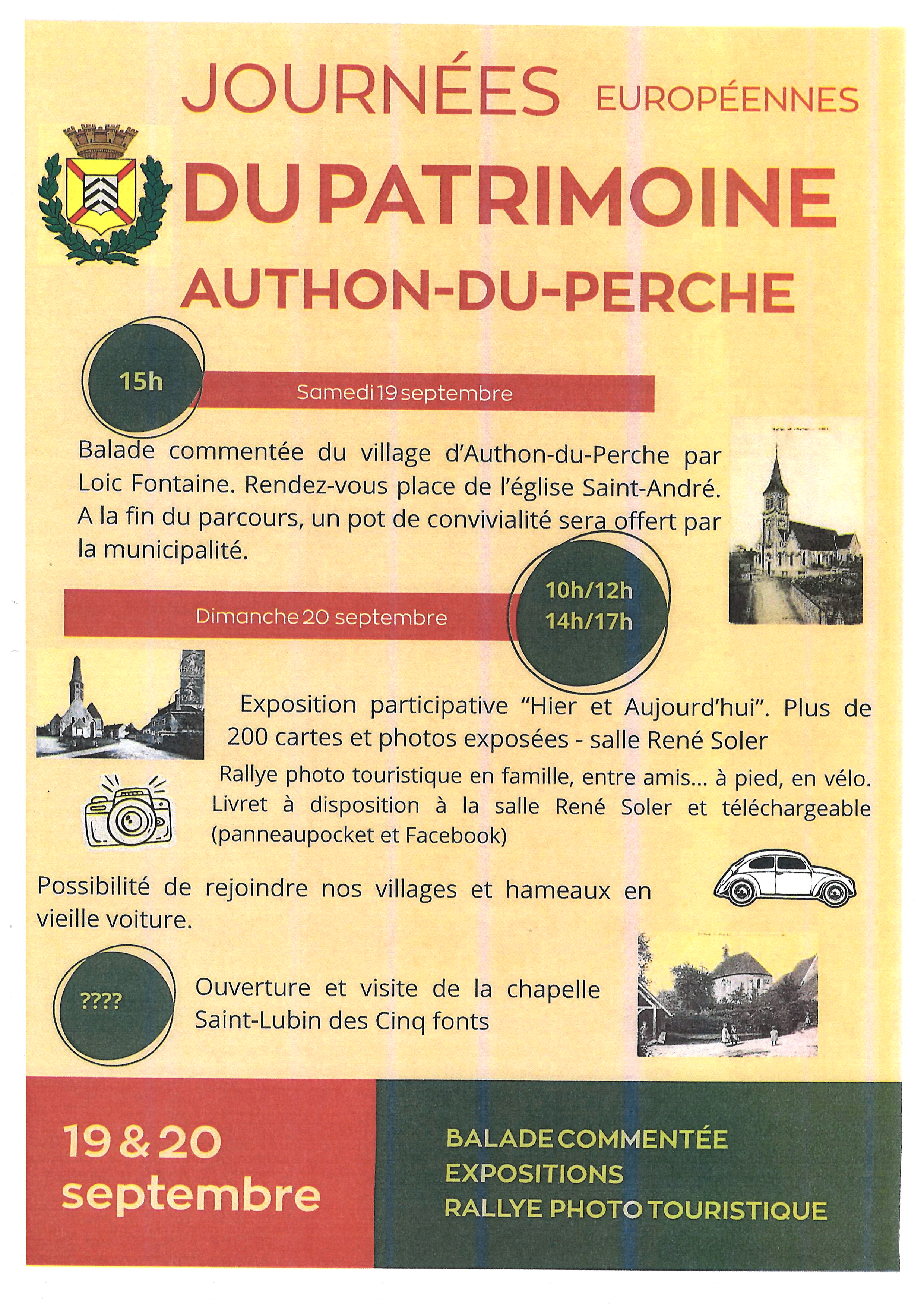 la CdC du Perche : Journées Européennes du Patrimoine à Authon du Perche
