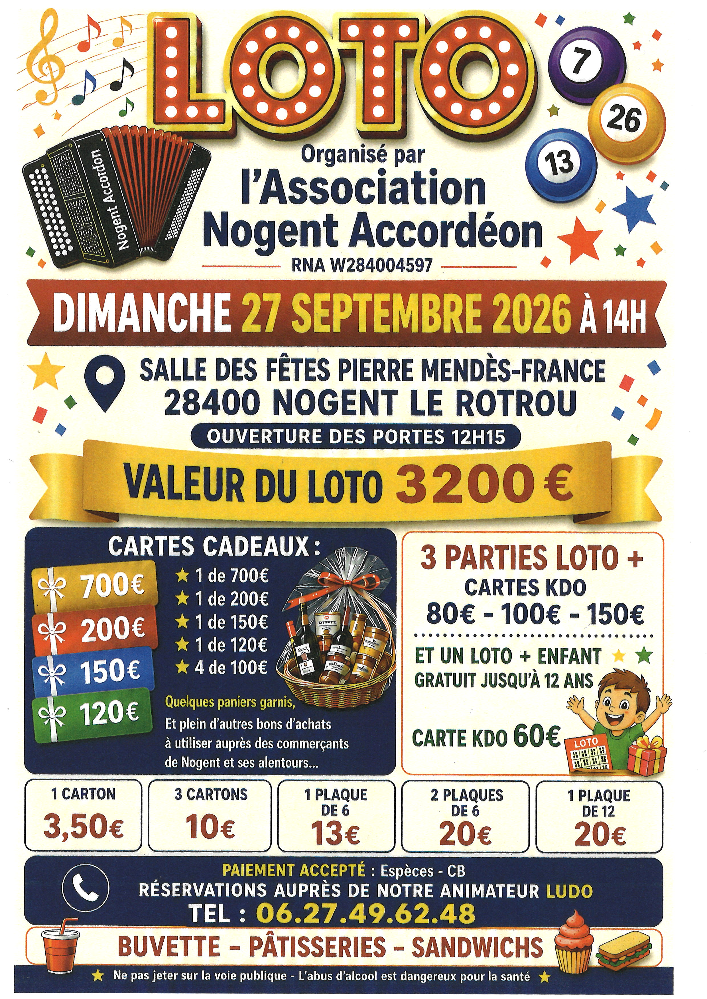 la CdC du Perche : Loto - Association Nogent Accordéon