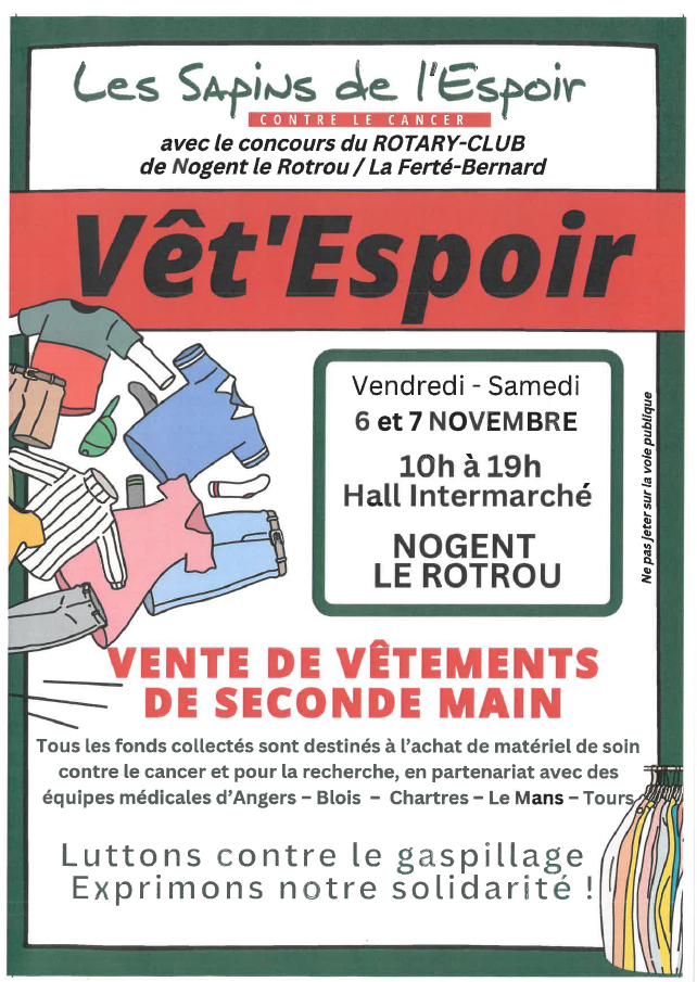 la CdC du Perche : Sapins de l’Espoir I Vente solidaire de vêtements de seconde main