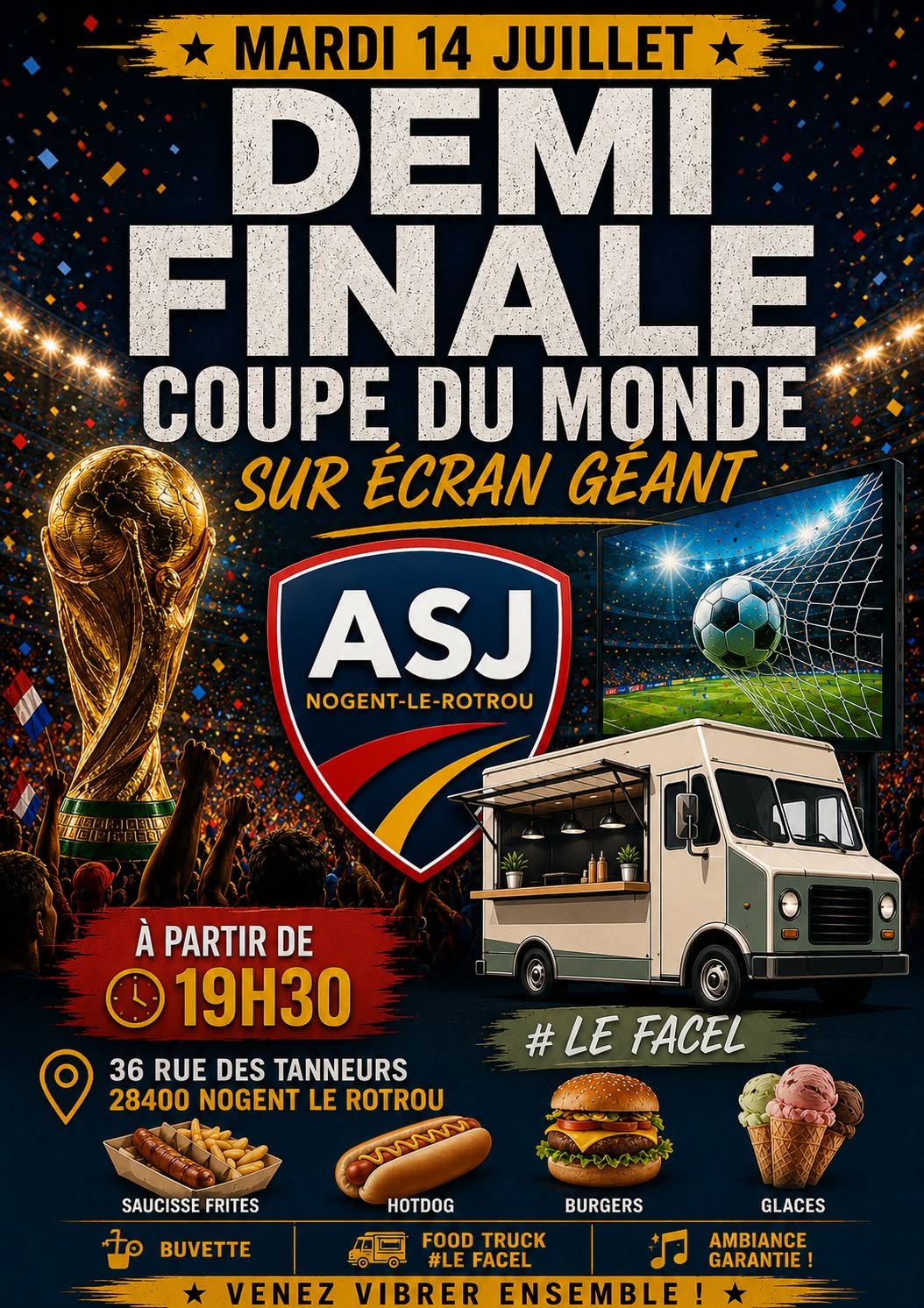 la CdC du Perche : Demi Finale Coupe du Monde de Foot à l'ASJ