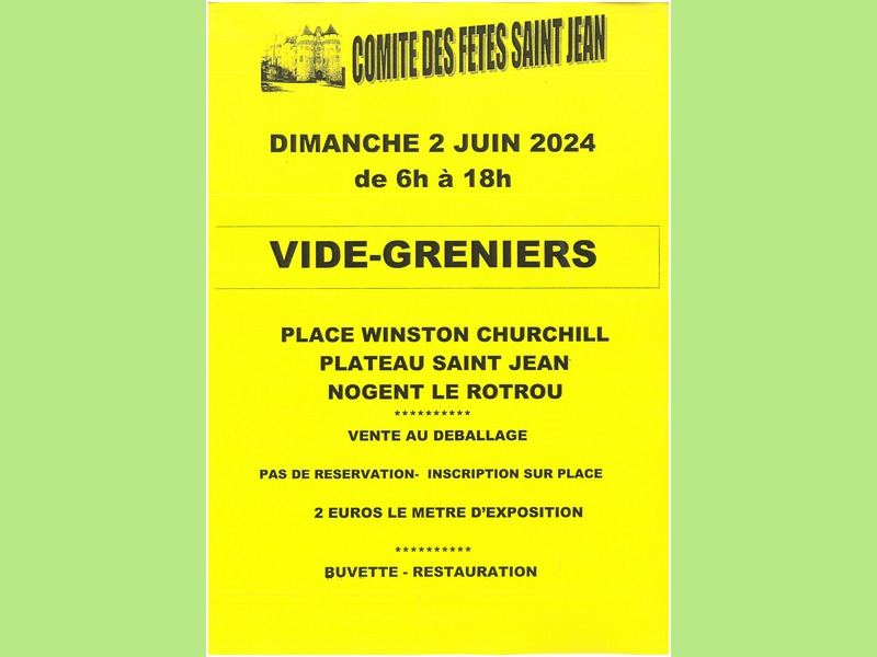 la CdC du Perche : Vide-greniers du Comité des Fêtes Saint-Jean (Plateau)