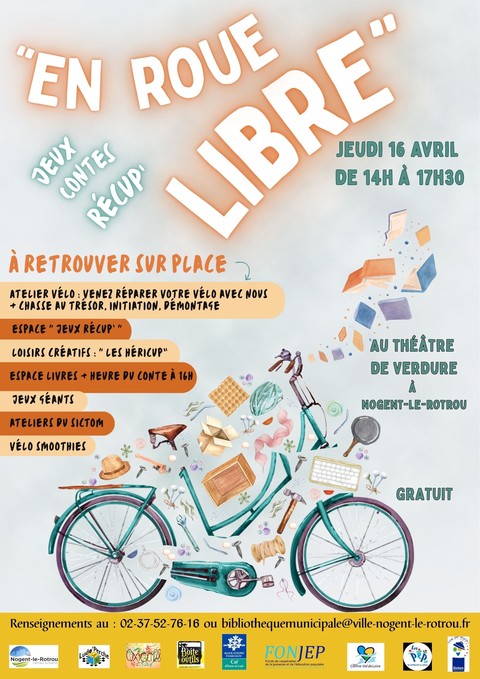 la CdC du Perche : En roue libre - Après-midi jeux, ateleirs, conte et récup'