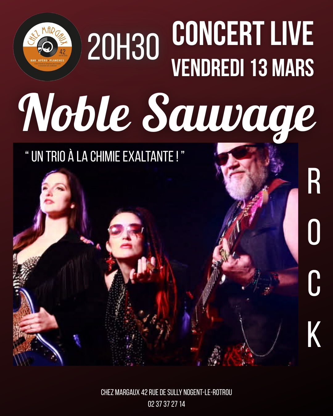 Soirée concert chez Margaux avec Noble Sauvage