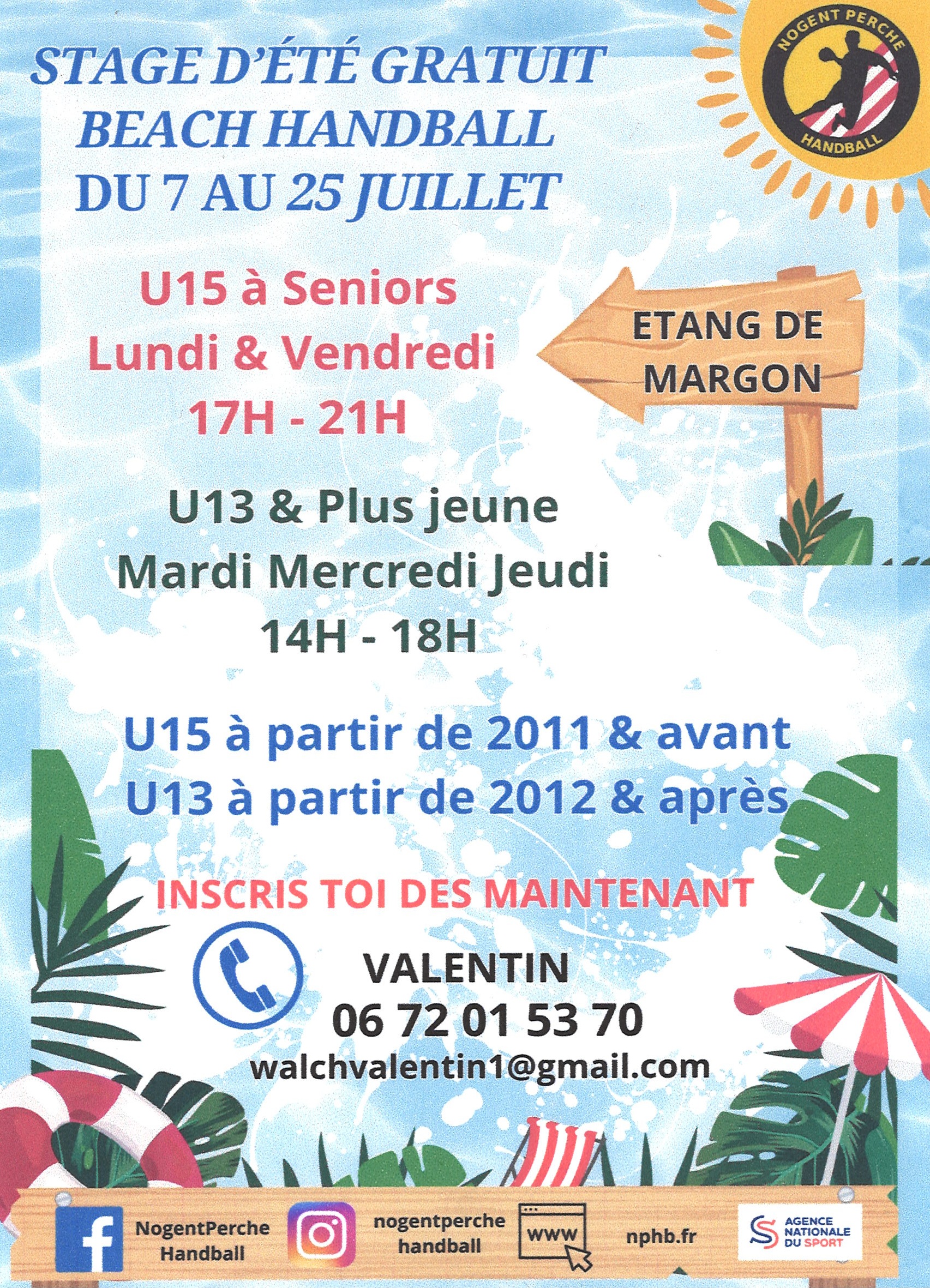Stage d'été gratuit Beach Handball | 7 au 25 juillet