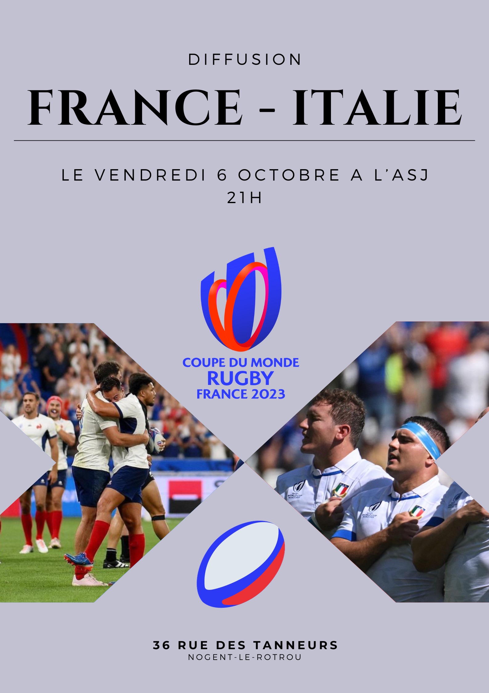la CdC du Perche : Match rugby France - Italie I ASJ