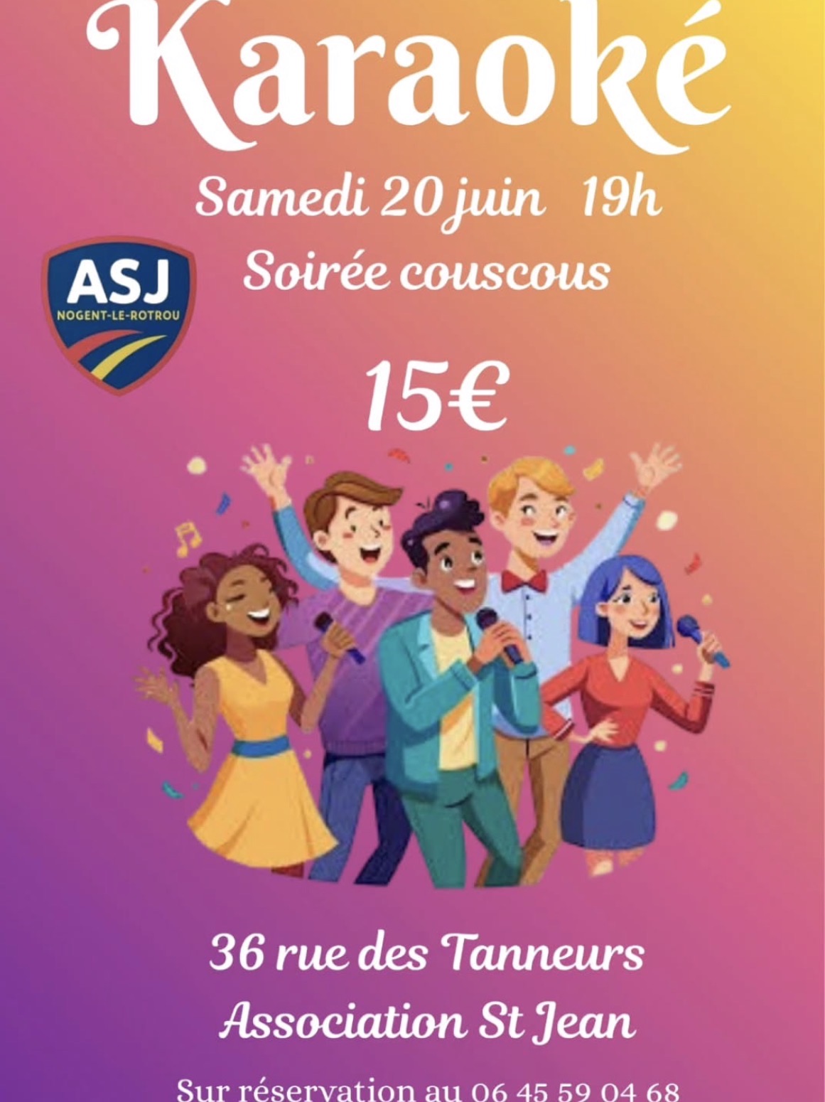 la CdC du Perche : Soirée karaoké et couscous à l'ASJ