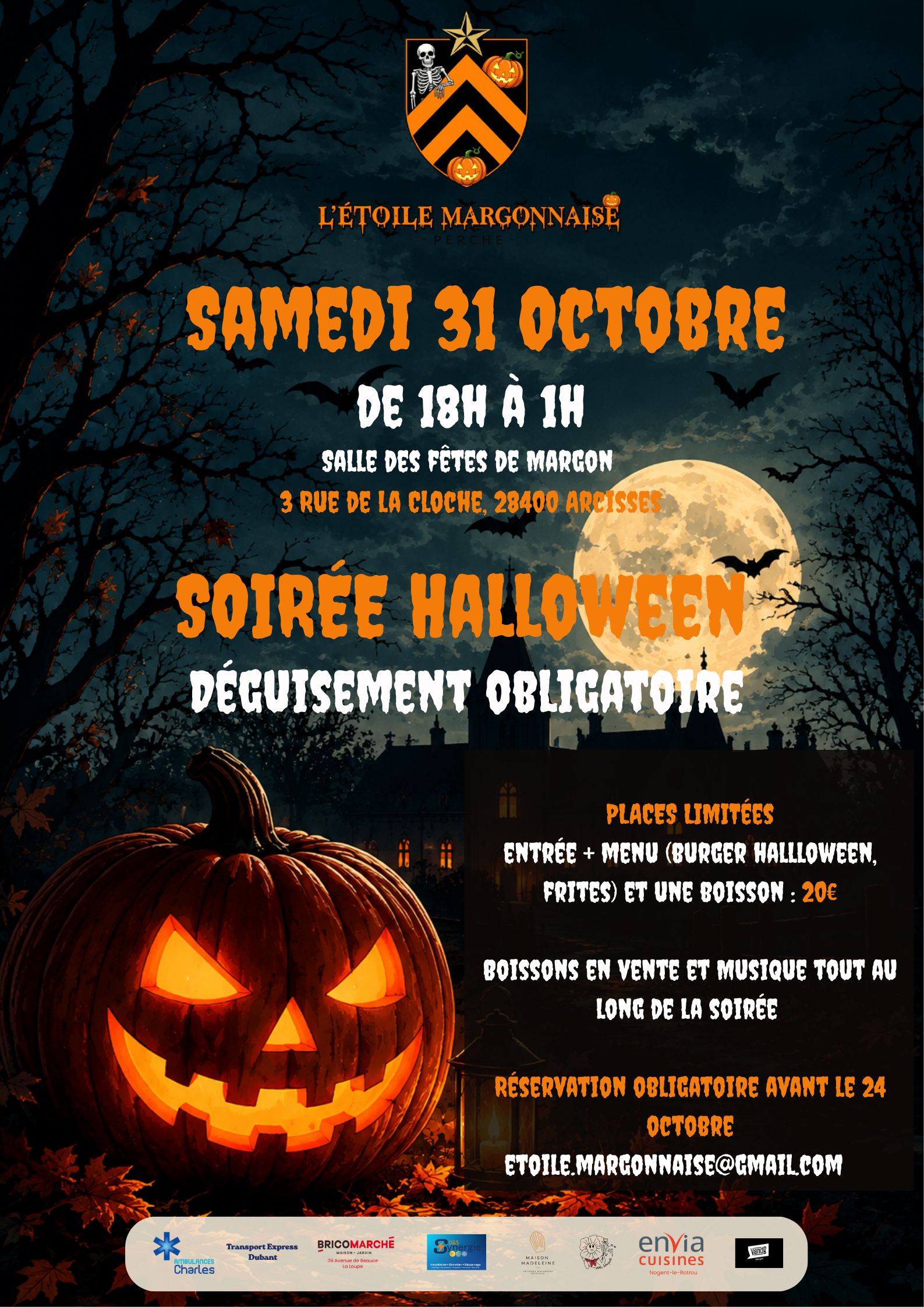 la CdC du Perche : Soirée Halloween de L'Étoile Margonnaise