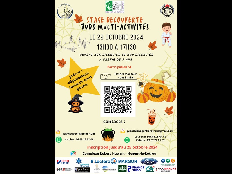 la CdC du Perche : Stage Découverte Judo & Multi-activités, clôturé par petit défilé Halloween