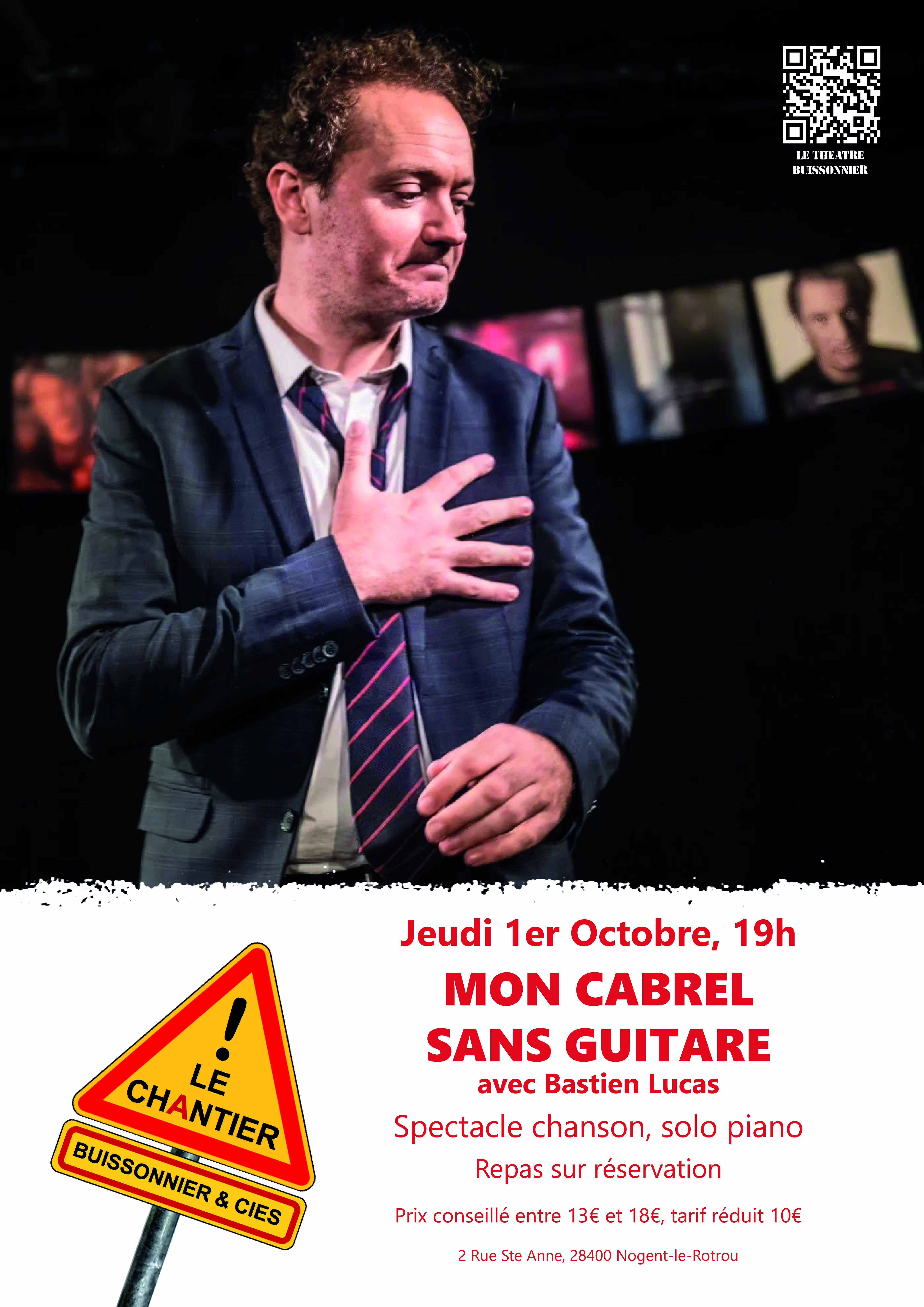 la CdC du Perche : Soirée Chanson - Mon Cabrel sans guitare par Bastien Lucas