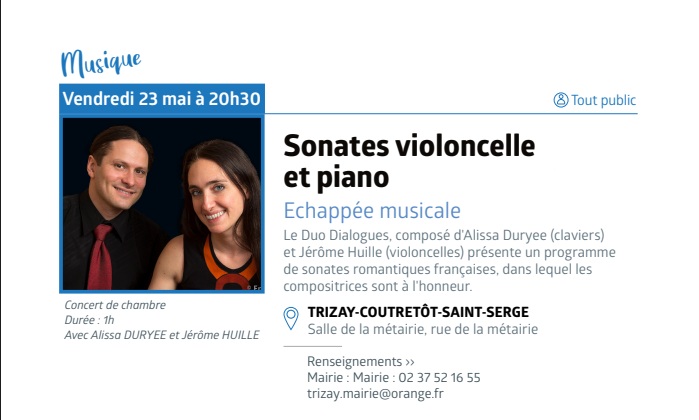 la CdC du Perche : Échappée musicale - Sonates violoncelle & piano