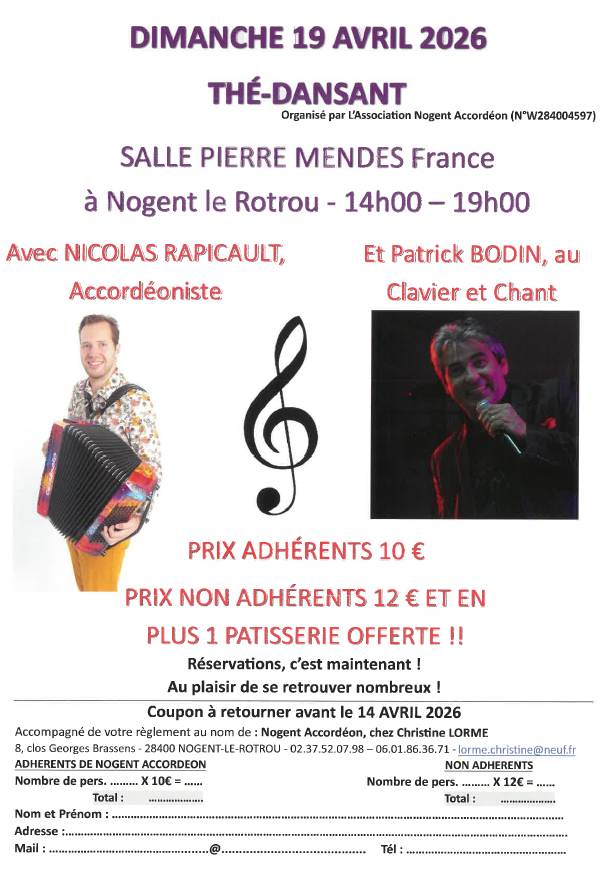 la CdC du Perche : Thé dansant à Nogent-le-Rotrou