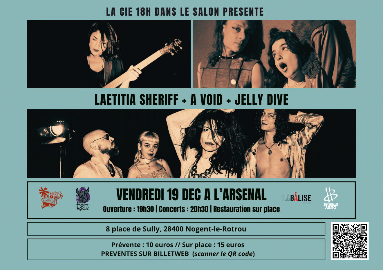 Soirée concert à l'Arsenal avec Laetitia Shériff - A Void - Jelly Dive